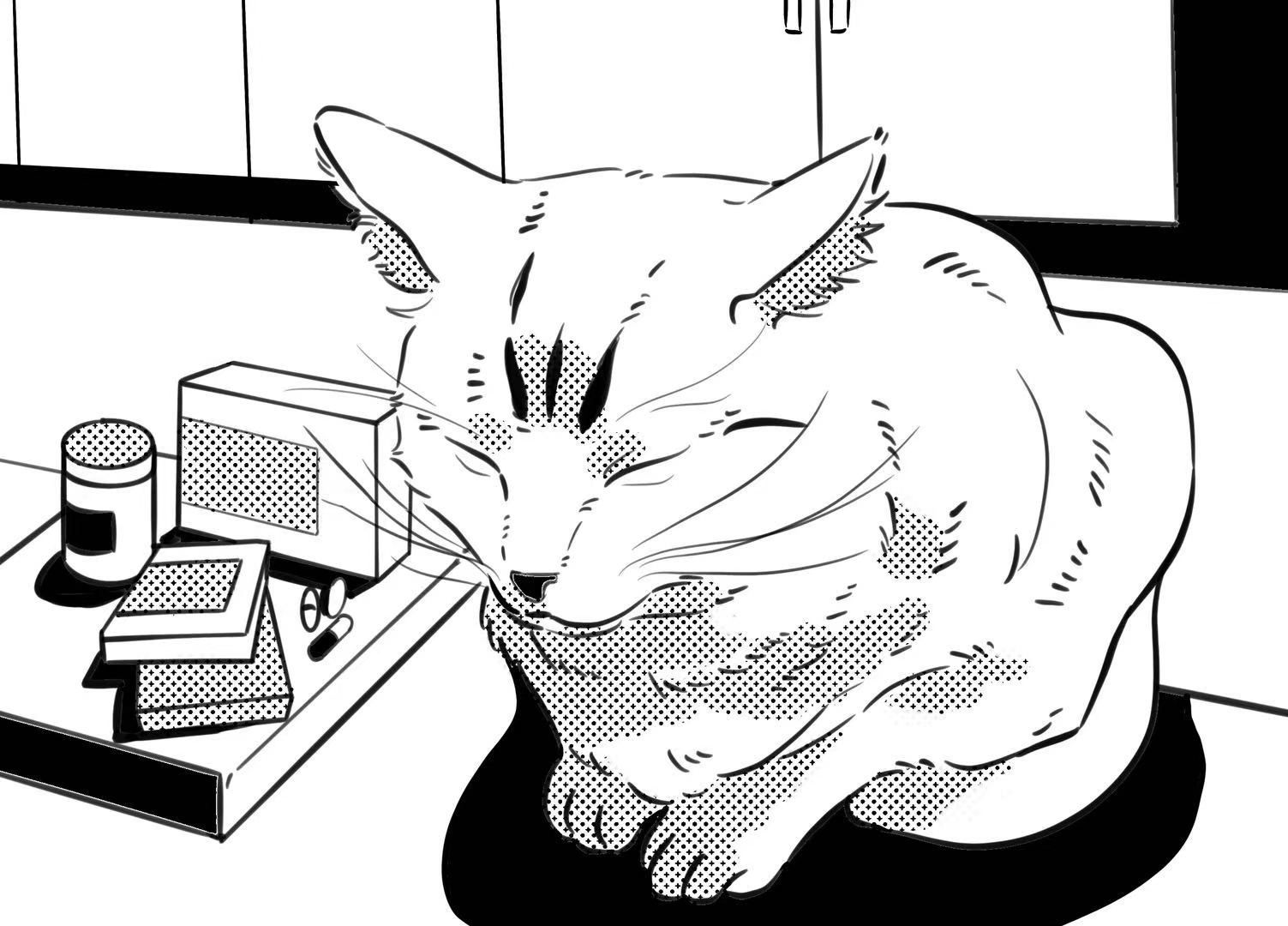 a cat is showing pain